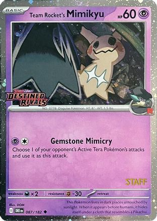 Team Rocket's Mimikyu (Prerelease Staff) 087 - Holofoil SV10 Destined Rivals - Uncommon