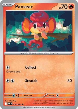 Pansear 014/086 - Reverse Holofoil SV White Flare - Common
