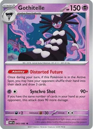 Gothitelle 040/086 - Reverse Holofoil SV White Flare - Rare