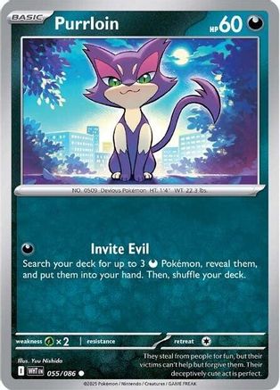 Purrloin 052/086 - Reverse Holofoil SV White Flare - Common