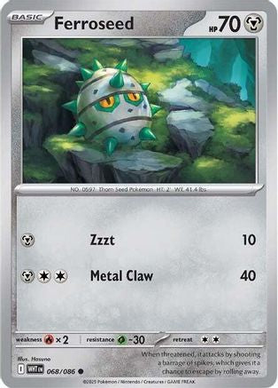 Ferroseed 063/086 - Reverse Holofoil SV White Flare - Common
