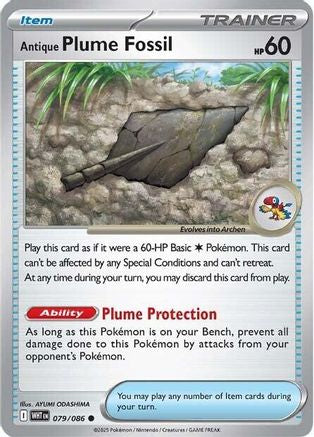 Antique Plume Fossil 081 - Reverse Holofoil SV White Flare - Common