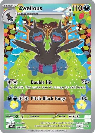 Zweilous 143/086 - Holofoil SV White Flare - Illustration Rare