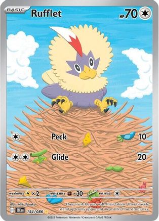 Rufflet 156/086 - Holofoil SV White Flare - Illustration Rare