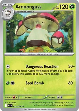 Amoonguss 011/086 - Reverse Holofoil SV Black Bolt - Uncommon