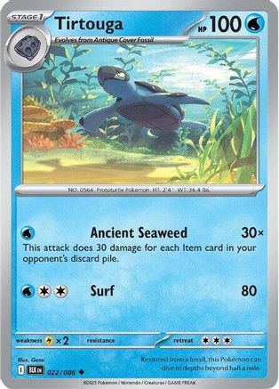 Tirtouga 025/086 - Reverse Holofoil SV Black Bolt - Uncommon