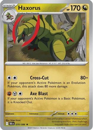 Haxorus 072/086 - Holofoil SV Black Bolt - Rare