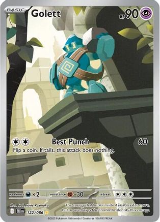Golett 128/086 - Holofoil SV Black Bolt - Illustration Rare