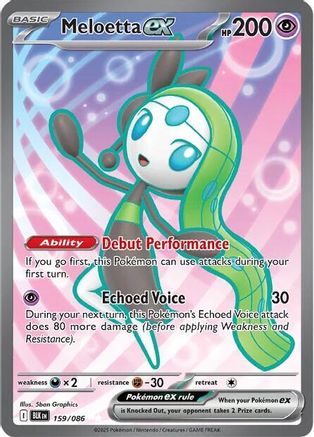 Meloetta ex 162/086 - Holofoil SV Black Bolt - Secret Rare