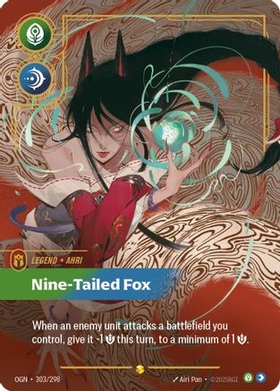 Ahri - Nine-Tailed Fox (Overnumbered) 303/298 - Foil Origins - Overnumbered