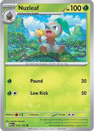Nuzleaf 014 - Reverse Holofoil ME01 Mega Evolution - Common