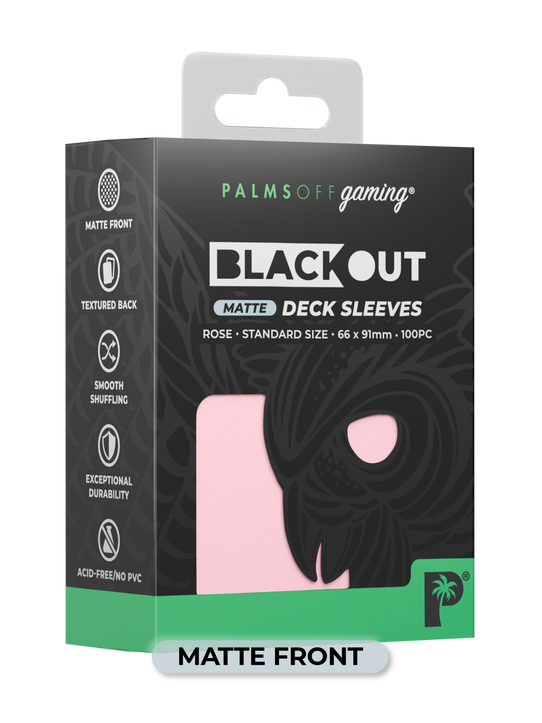 Palms Off Gaming Blackout Deck Sleeves 100pc Rose MATTE