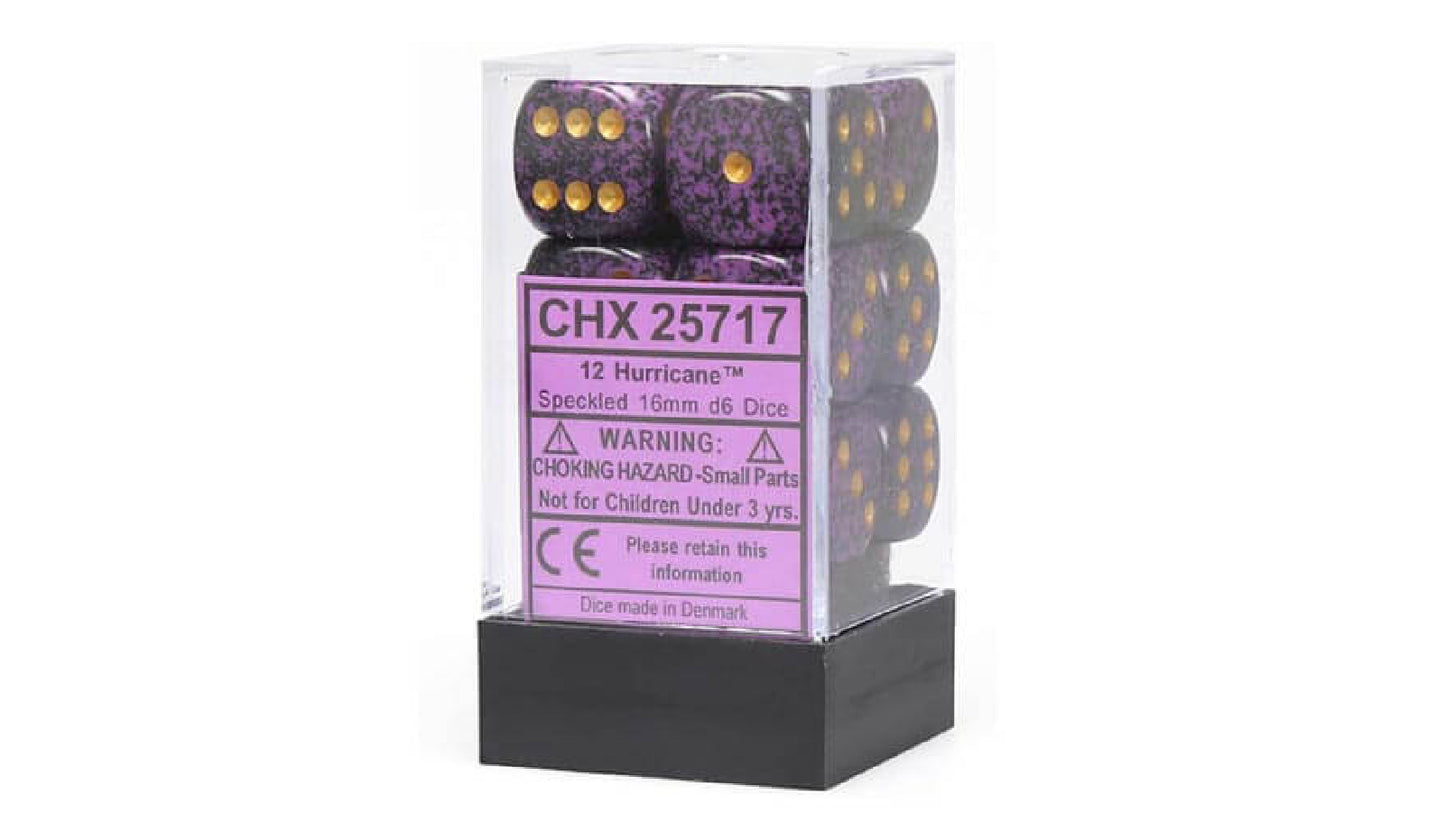 Chessex 16mm d6 Dice Block - Hurricane (12pcs)