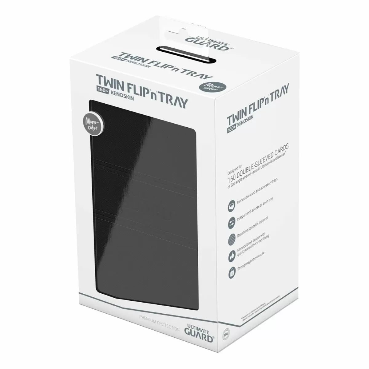 Ultimate Guard Flip n Tray 160+ XenoSkin Monocolor Black Deck Box