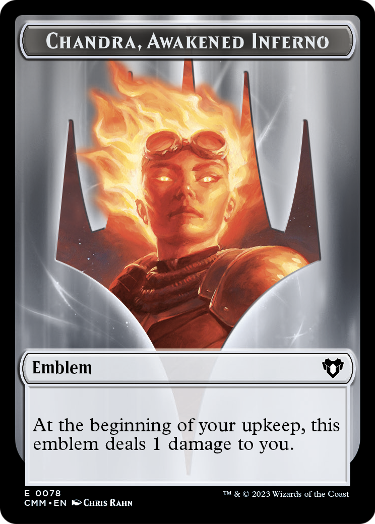 Chandra, Awakened Inferno Emblem  [Commander Masters Tokens]