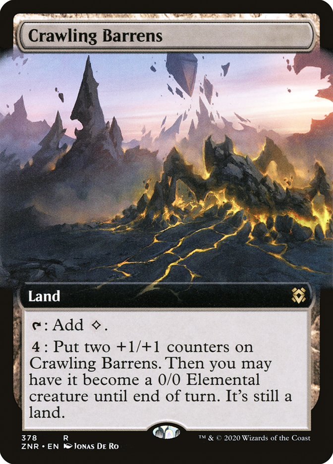 Crawling Barrens (Extended Art) [Zendikar Rising] Foil