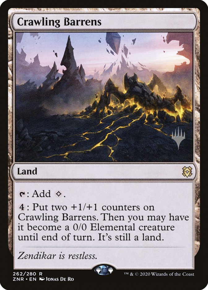 Crawling Barrens (Promo Pack) [Zendikar Rising Promos] Foil