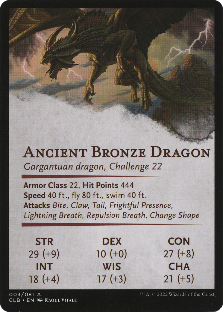 Ancient Bronze Dragon // Ancient Bronze Dragon  [Battle for Baldur's Gate Art Series] (Borderless) Foil