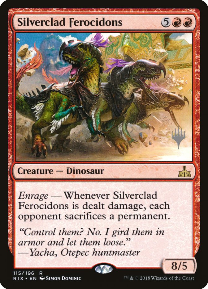 Silverclad Ferocidons (Promo Pack) [Rivals of Ixalan Promos] Foil