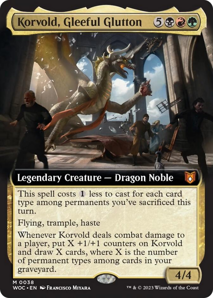 Korvold, Gleeful Glutton (Extended Art) [Wilds of Eldraine Commander] Foil