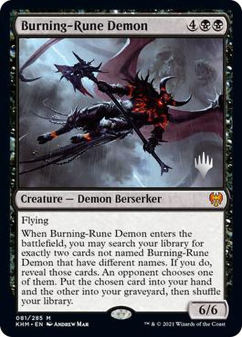 Burning-Rune Demon (Promo Pack) [Kaldheim Promos] Foil
