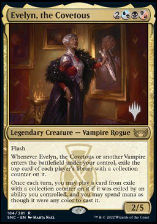 Evelyn, the Covetous (Promo Pack) [Streets of New Capenna Promos] Foil