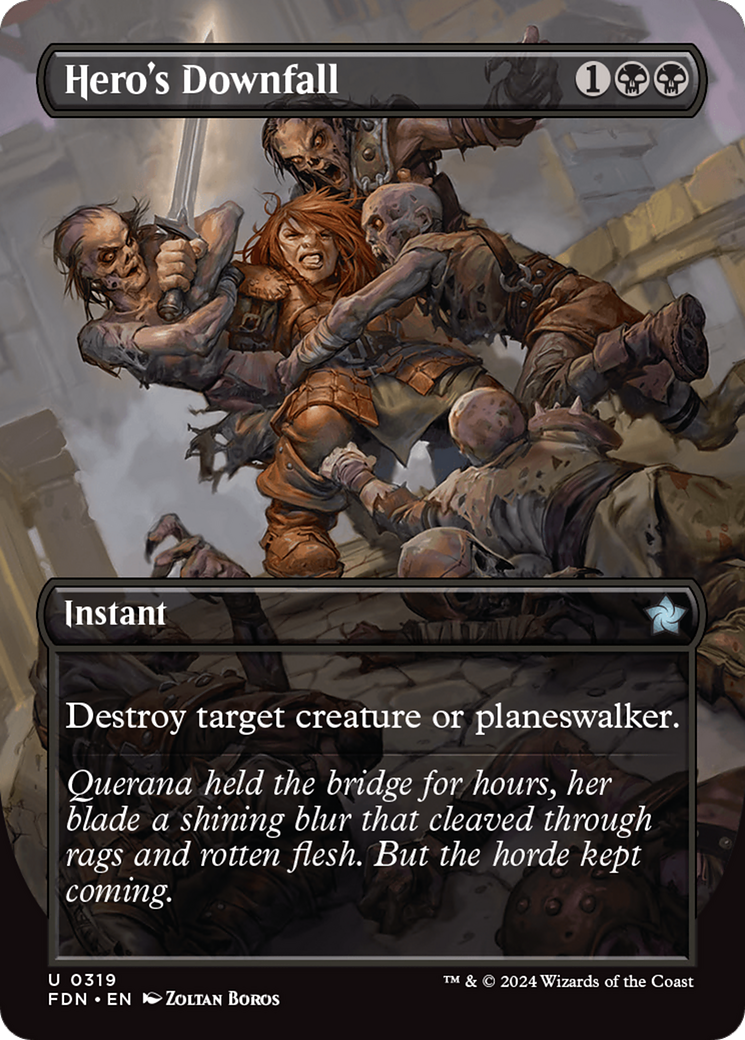 Hero's Downfall (Borderless) [Foundations] Foil