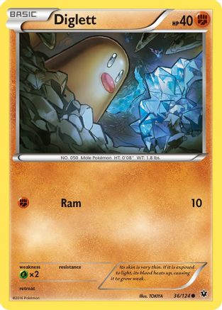 Diglett (36/124) [XY: Fates Collide] Reverse Holofoil