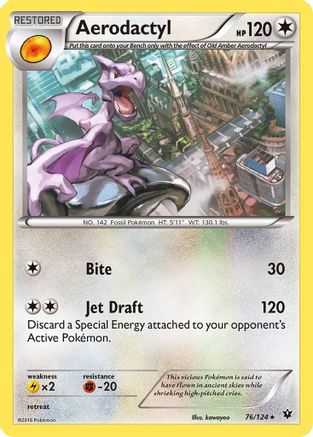Aerodactyl (76/124) [XY: Fates Collide] Reverse Holofoil
