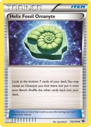 Helix Fossil Omanyte (102/124) [XY: Fates Collide] Reverse Holofoil