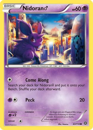 Nidoran (43/114) (Male) [XY: Steam Siege] Reverse Holofoil