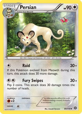 Persian (89/114) [XY: Steam Siege] Reverse Holofoil