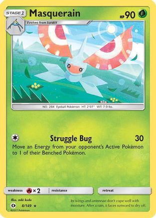 Masquerain (8/149) [Sun & Moon: Base Set] Reverse Holofoil