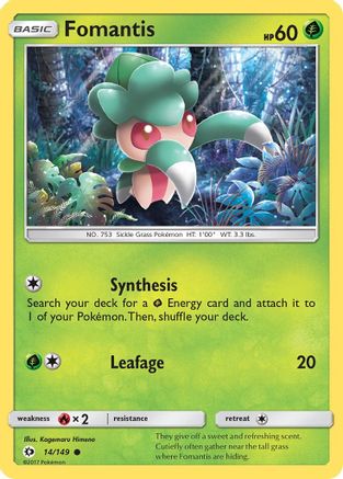 Fomantis (14/149) [Sun & Moon: Base Set] Reverse Holofoil