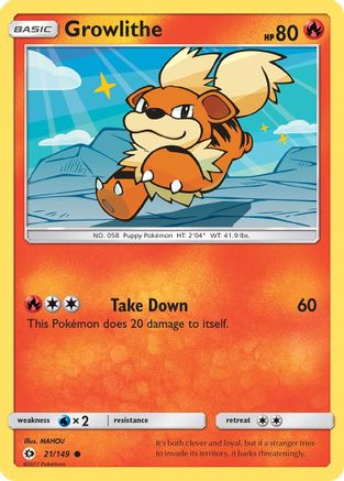 Growlithe (21/149) [Sun & Moon: Base Set] Reverse Holofoil