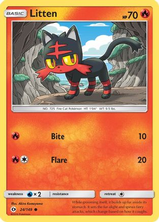 Litten (24/149) [Sun & Moon: Base Set] Reverse Holofoil