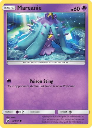 Mareanie (62/149) [Sun & Moon: Base Set] Reverse Holofoil