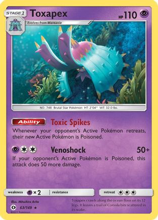 Toxapex (63/149) [Sun & Moon: Base Set] Reverse Holofoil