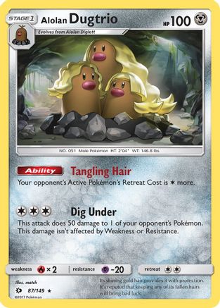 Alolan Dugtrio (87/149) [Sun & Moon: Base Set] Reverse Holofoil