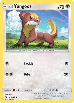 Yungoos (109/149) [Sun & Moon: Base Set] Reverse Holofoil