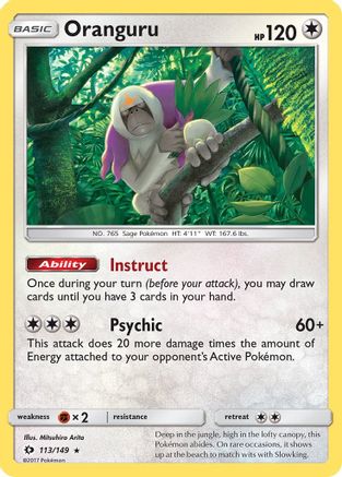 Oranguru (113/149) [Sun & Moon: Base Set] Reverse Holofoil