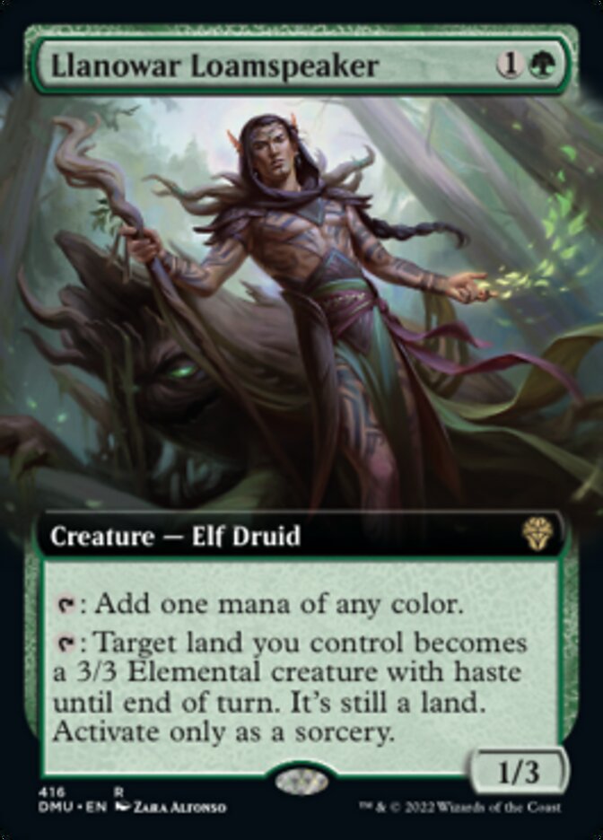 Llanowar Loamspeaker (Extended Art) [Dominaria United] Foil