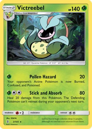 Victreebel (3/145) [Sun & Moon: Guardians Rising] Reverse Holofoil