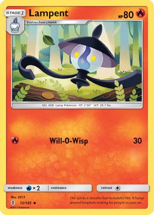 Lampent (12/145) [Sun & Moon: Guardians Rising] Reverse Holofoil