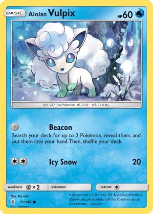 Alolan Vulpix (21/145) [Sun & Moon: Guardians Rising] Reverse Holofoil