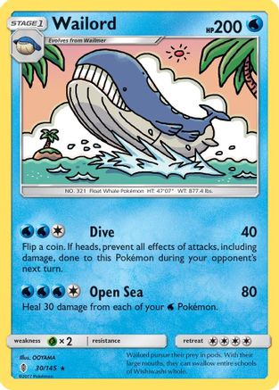 Wailord (30/145) [Sun & Moon: Guardians Rising] Reverse Holofoil