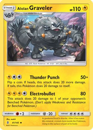 Alolan Graveler (41/145) [Sun & Moon: Guardians Rising] Reverse Holofoil