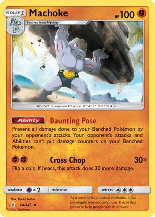 Machoke (64/145) [Sun & Moon: Guardians Rising] Reverse Holofoil