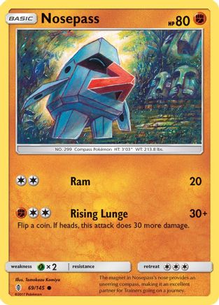 Nosepass (69/145) [Sun & Moon: Guardians Rising] Reverse Holofoil