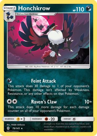 Honchkrow (79/145) [Sun & Moon: Guardians Rising] Reverse Holofoil